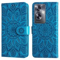 Funda Tipo Cartera Foxdock Para Oppo A79 5G , Diseño Girasol En Relieve, Cuero Pu, Cierre Magnético, Soporte Y Tarjetero