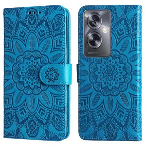 Funda Tipo Cartera Foxdock Para Oppo A79 5G , Diseño Girasol En Relieve, Cuero Pu, Cierre Magnético, Soporte Y Tarjetero