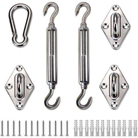 Genérica - Kit Anclaje Para Toldo Vela Ganchos De Acero Inoxidable 304