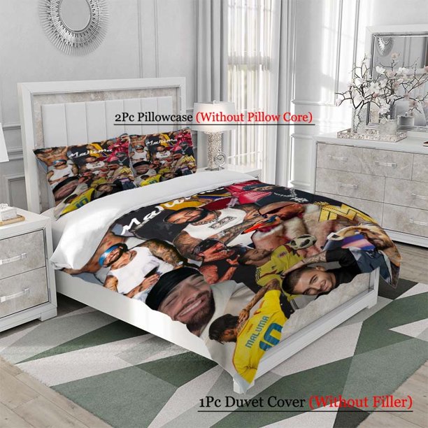 3pcs Maluma Fashion Music Collage Print Bedding Set Soft and Comfortable Bedding Set Suitable for All Seasons