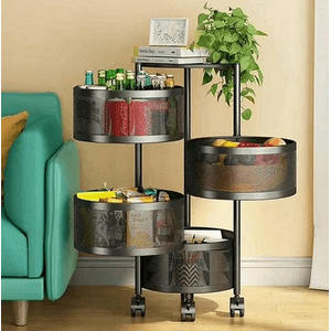 Tecnocasa - Organizador Multiusos De 4 Canastos Color Negro
