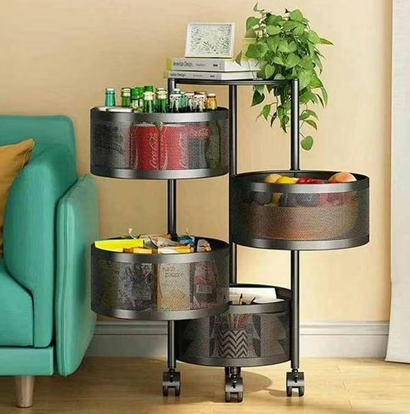 Tecnocasa - Organizador Multiusos De 4 Canastos Color Negro