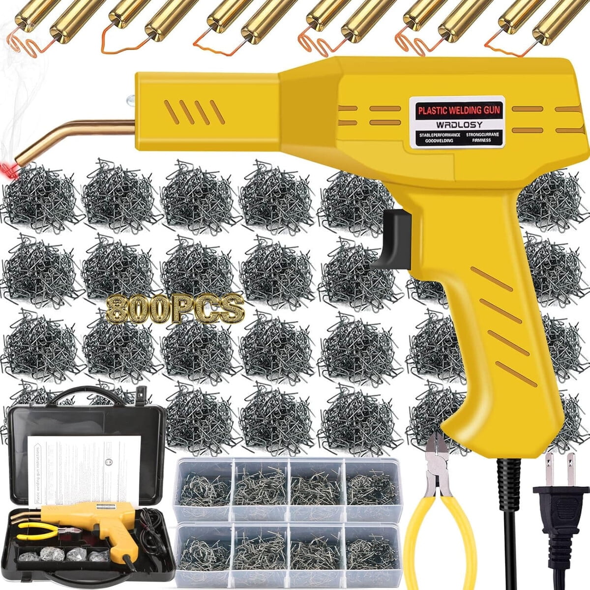 Wrdlosy - Soldadora Plástica Kit 800 Ganchos Reparación
