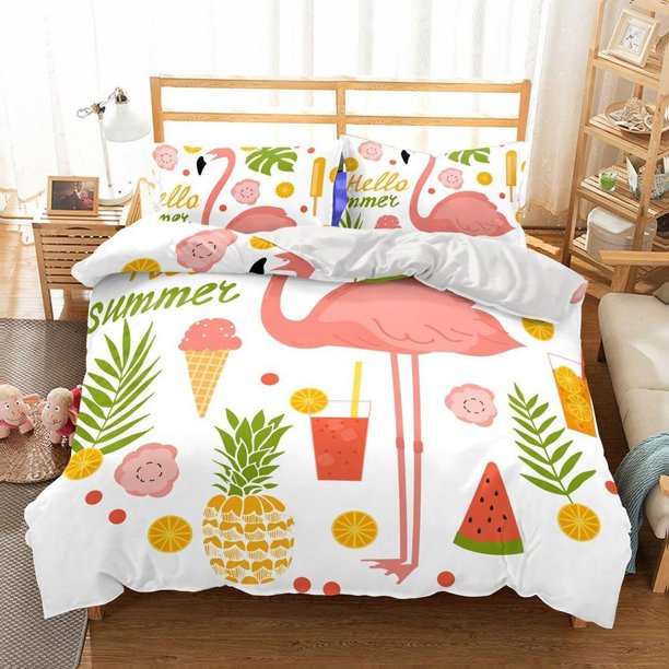 Flamingo series 3 Quilt Duvet Cover Set Comforter Cover Soft Bedding3-Piece Bedding Set