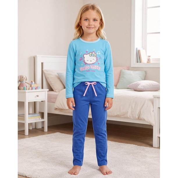 Pijama Niña Hello Kitty Turquesa azul 8