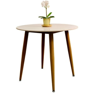 Oh! Mi Hogar ® - Mesa De Comedor Redonda De Cuarzo Calacatta Soft 80Cm
