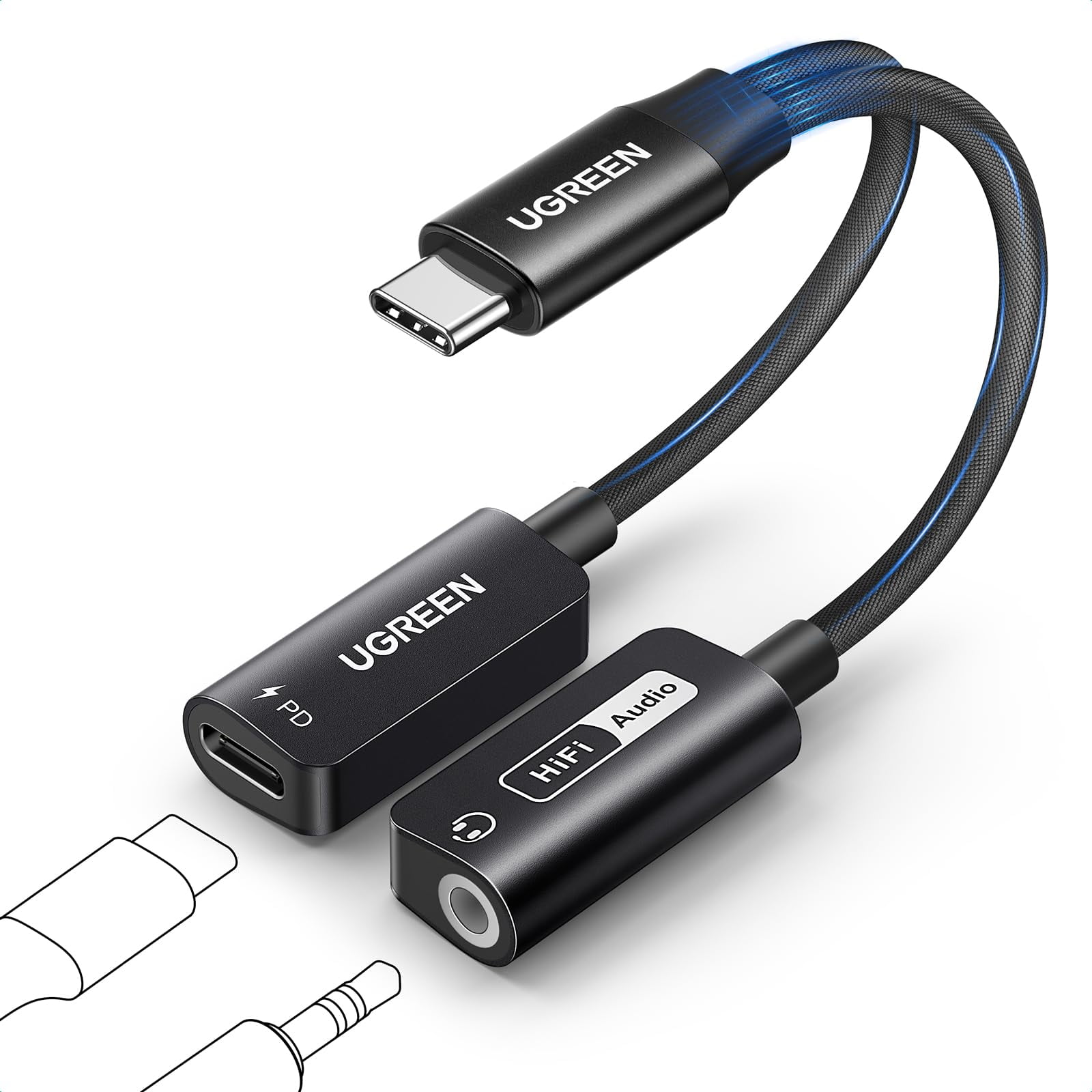 Adaptador De Audio Usb C A 3,5 Mm Y Cargador Ugreen Magnetic