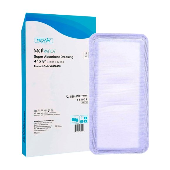 Aderezo MedVance superabsorbente para el cuidado de heridas (4 x 8 cm) x5