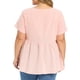 thumbnail image 3 of GRACE & GRANDEUR Blusas de Gingham de Pascua para Mujer Tallas Grandes 100% Algodón Top de Cuadros Peplum Cuello en V Manga Corta Verano Blusa Flowy Babydoll 4X Rosa Claro, 3 of 6
