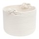 thumbnail image 1 of Cesta De Almacenamiento Redonda Decorativa Con Asas Para Estante De Armario, Lavable, Blanco, 30x18 Cm, 1 of 5