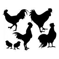 Rienda Libre Graphics - Decomural Rooster Chicken Farm Animal Kitchen Set Ws-32687