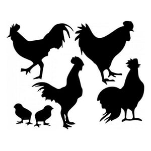 Rienda Libre Graphics - Decomural Rooster Chicken Farm Animal Kitchen Set Ws-32687