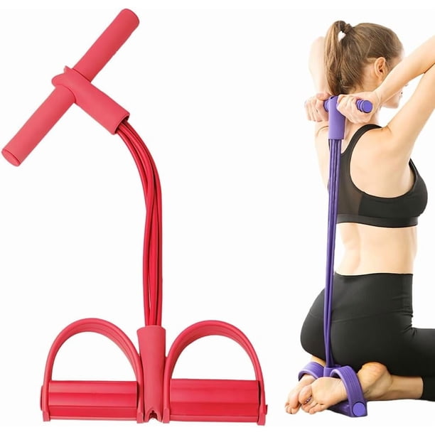Banda resistencia tirador tobillo pedal 4 tubos entrenamiento hombre mujer gimnasio hogar