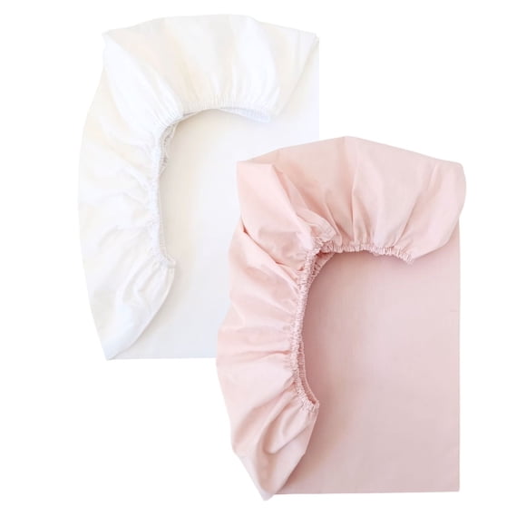 Pack Sabanas Bajeras Bicolor Rosa Empolvado