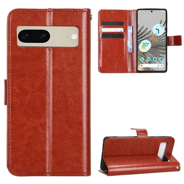 Funda tipo libro para Google Pixel 7 5G, cartera todo‑en‑uno, funda multifuncional con tarjetero y correa de muñeca desmontable