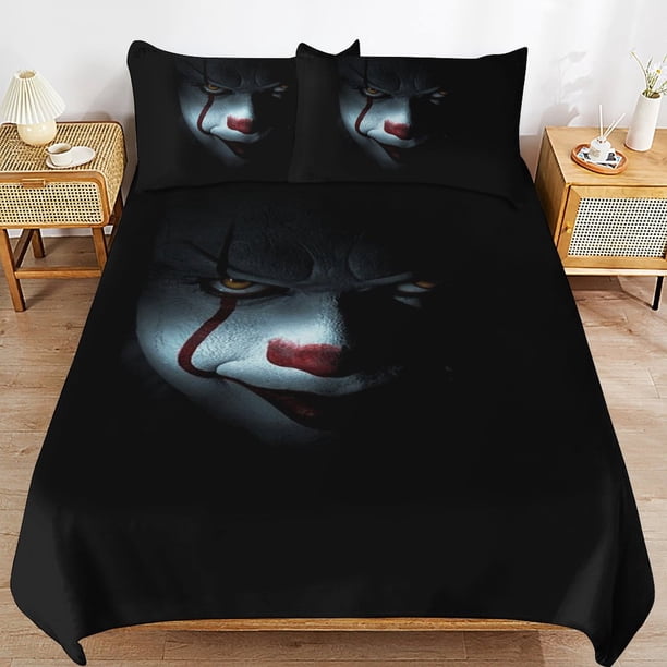 Pennywise Bedding Set Duvet Cover Comfortable and Lightweight Cartoon Bedding 3 Piece Bed Set
