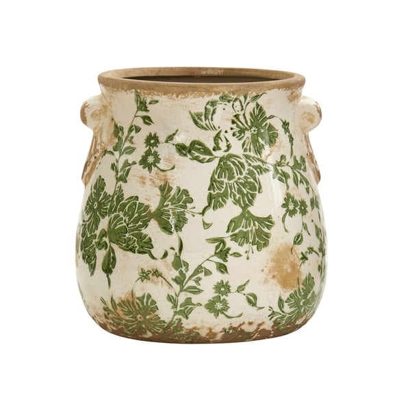 Jarrón Decorativo Nearly Natural Toscana de Cerámica Verde 16 cm
