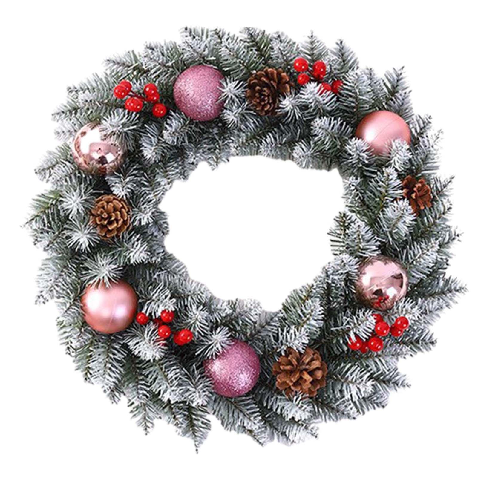 Magideal - Corona Navideña Artificial, Corona Navideña Falsa, Decoración Del Hogar, Guirnalda Navideña Para Comedor, Porche, Festival. Rosa