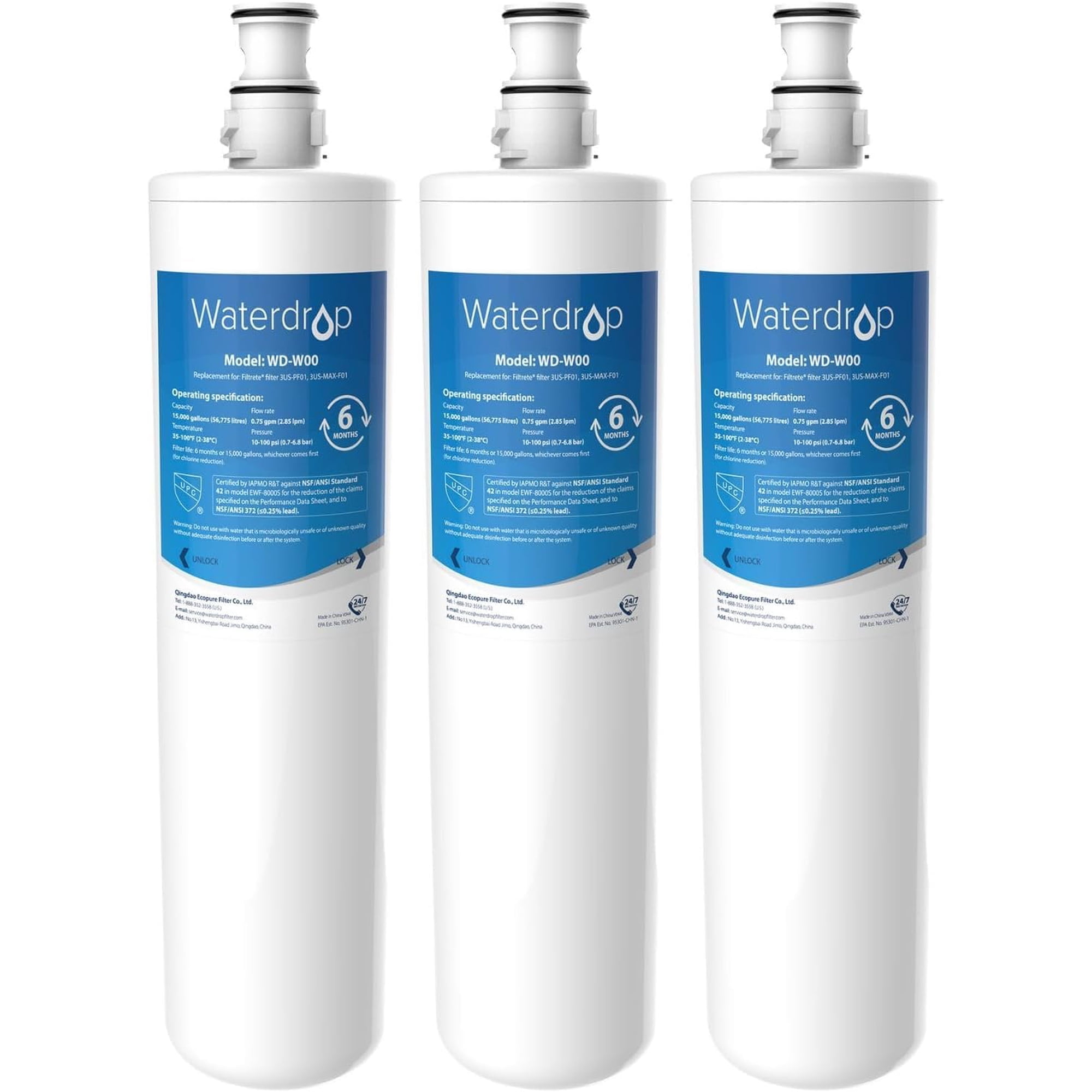Filtro De Agua De Repuesto Waterdrop 3us-max-f01 Para Filtrete