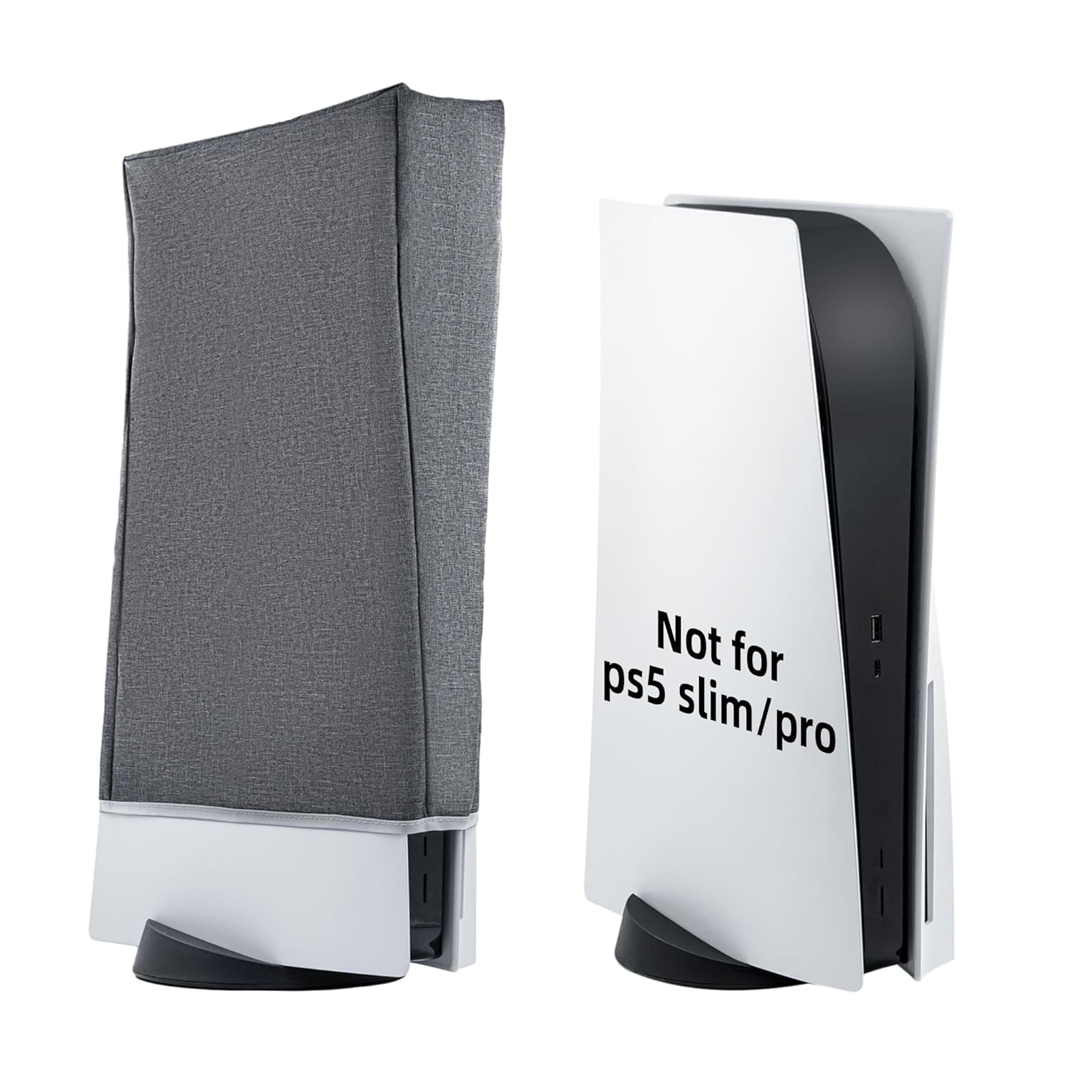 Genérico - Funda Antipolvo Modo Horizontal Para Consola Ps5 1680d Oxford Cloth Anti-scratch Waterproof Dust Guard Backend Cutaway Design (no Para Ps5 Slim Ps5 Pro)-vertical-gris
