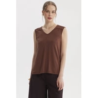 Fashionspark - Polera Mujer Tape En Hombro Café Claro