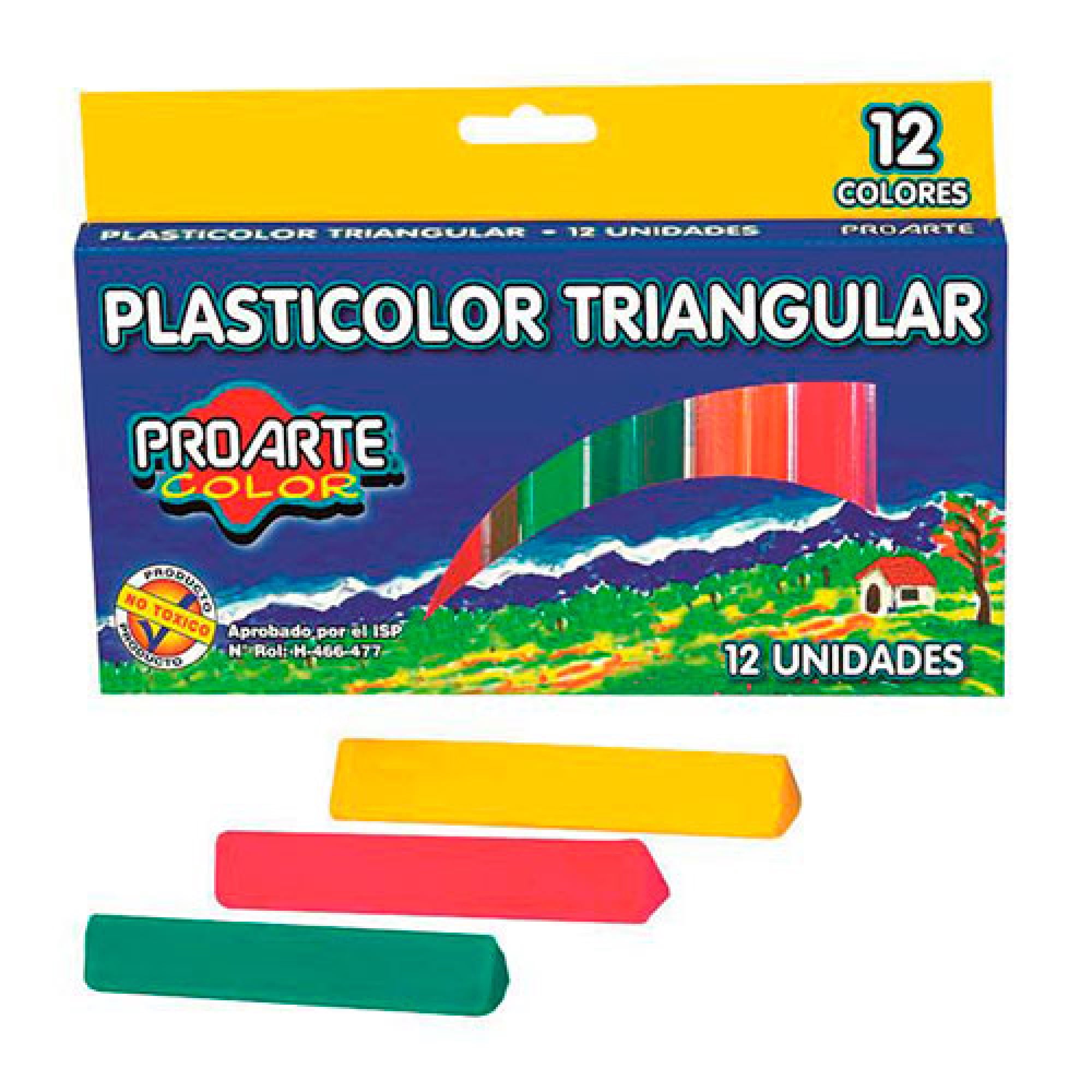 Plasticina Triangular, 12 Colores Proarte