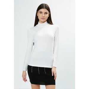 Likeshop - Camiseta Mujer Elasticada Forro Polar Cuello Beatle 4219