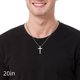thumbnail image 2 of Collar de Cruz Yooblue Plateado, Negro y Baño de Oro 14K, 2 of 7