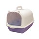 thumbnail image 1 of Inodoro Cerrado Y Cubierto Para Gatos, Antisalpicaduras, Duradero, Caja De Arena Para Gatos Con Capucha, Color Violeta Y Blanco, 1 of 5