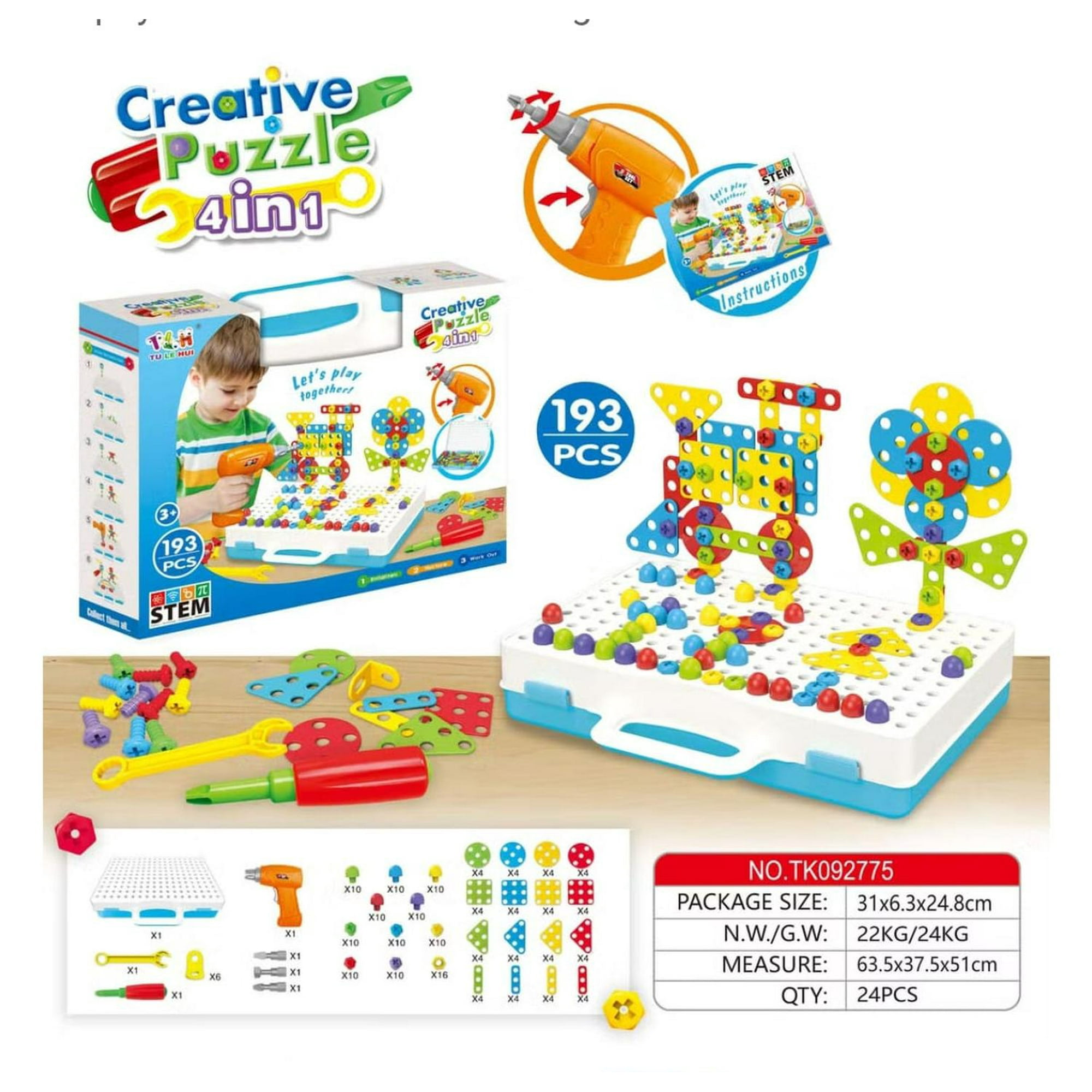 Genérico - Maleta Interactiva De Herramientas Para Niños 193 Piezas Blanco