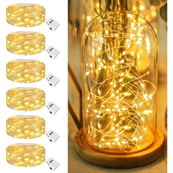 6 Pack Fairy Lights Battery Operated 7ft 20 Led Twinkle Lights