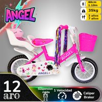Vipnetwork - Bicicleta Aro 12 Infantil Con Pelucherorosado Angel