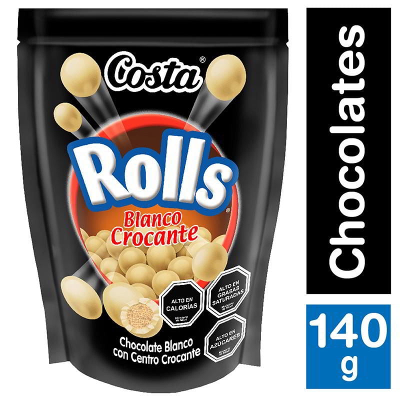 Chocolate Rolls Blanco 140 g Costa