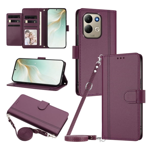 Xiaomi Redmi 17 4G/5G Funda Billetera con Cierre Magnético, Morado Oscuro
