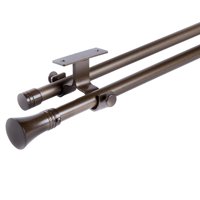 Metalhsa - Set Barras Para Cortina Doble 16/19 Mm Extensible 75-110 Cm A Techo Café Cónico