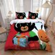thumbnail image 1 of 3pcs Cute Black Rabbit B-Bings Cartoon Printed Bedding Set, 1 of 5