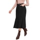 thumbnail image 4 of Falda larga de trabajo de mujer casual de pana de cintura alta ajustada con cola de pez para otoño e invierno XL negro, 4 of 6