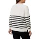 thumbnail image 3 of Tops de Suéter de Maternidad para Mujeres Camisas de Manga Larga con Abertura Lateral de Rayas Cuello Simulado de Punto para Embarazo XL Blanco, 3 of 6