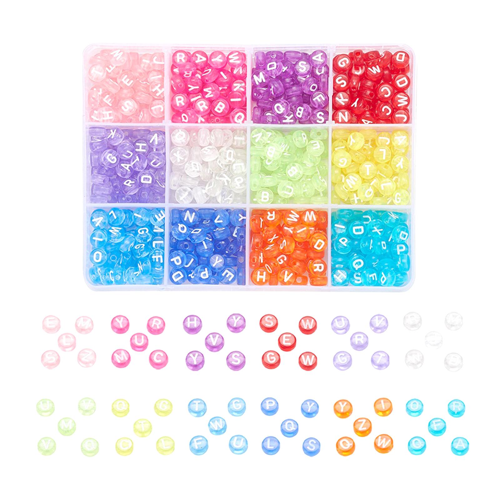 Magideal - 600 Piezas De Cuentas Del Alfabeto Acrílico, Suministros De Material De Bricolaje, Artesanía, Cuentas A-Z Mixtas Para Pulseras Fab