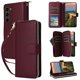 thumbnail image 3 of Funda Cartera con Cremallera y Correa para Samsung Galaxy S23 Plus Soporte y Tarjetero Rojo, 3 of 6