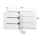 thumbnail image 3 of 6 Drawer Storage Cabinet ,Dresser, Wood Storage Tower Clothes Organizer with Wavy drawer panel, Wide Chest of 6 Drawers, Large Storage Space for Bedroom, Hallway, Entryway Living Room White, 3 of 3