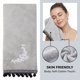 thumbnail image 3 of REGALWOVEN Toallas de Mano de Forro Polar Coral Bordadas Boho con Borlas, 29" x 13" Toallas Decorativas Suaves y Absorbentes para Baño, Gimnasio, Hotel, Spa Gris 4pk, 3 of 7