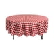 thumbnail image 1 of Mantel LA Linen, poliéster a cuadros, redondo, 229 cm, rojo y blanco, 1 of 2