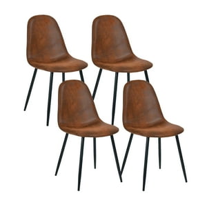 Klik Muebles - Pack De 4 Sillas Spoon Ecocuero Vintage Café Oscuro