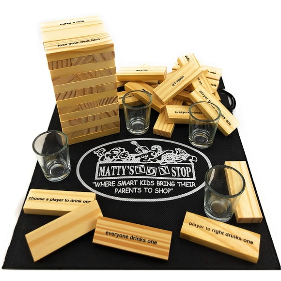 Juego de fiesta para adultos Homeware Deluxe Drunken' Tower The Grab A Piece con exclusiva bolsa de almacenamiento Matty's Toy Stop, juego de fiesta para adultos
