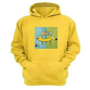 Genérico - Polerón Canguro Cat Dog Amarillo Talla Xs Unisex