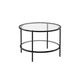 thumbnail image 1 of Mesa De Centro Redonda Vidrio Metalica Negra, 1 of 5