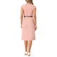thumbnail image 3 of INSPIRE CHIC Vestido Elegante de Mujer con Mangas Cortas y Cinturón para el Trabajo, Vestidos Ajustados Rosa M, 3 of 6