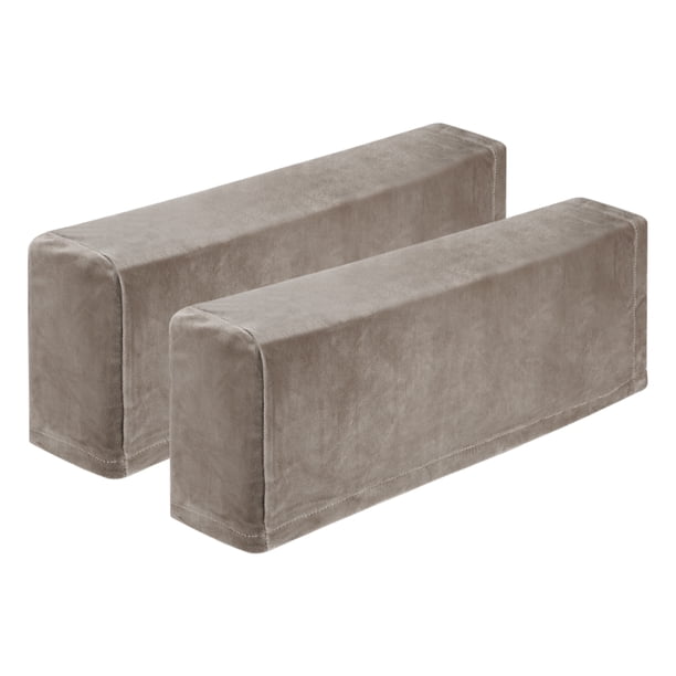 2 Paquetes de Fundas Elásticas para Reposabrazos, Fundas Suaves de Poliéster para Sillones, Caqui