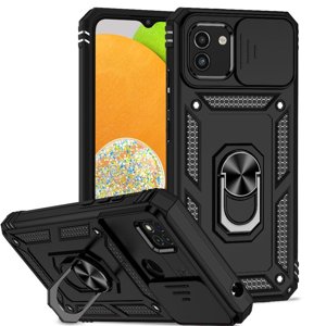 Estuche Gangxun Para Samsung Galaxy A03, Soporte Giratorio 360°, Estilo Mecánico Y Magnético